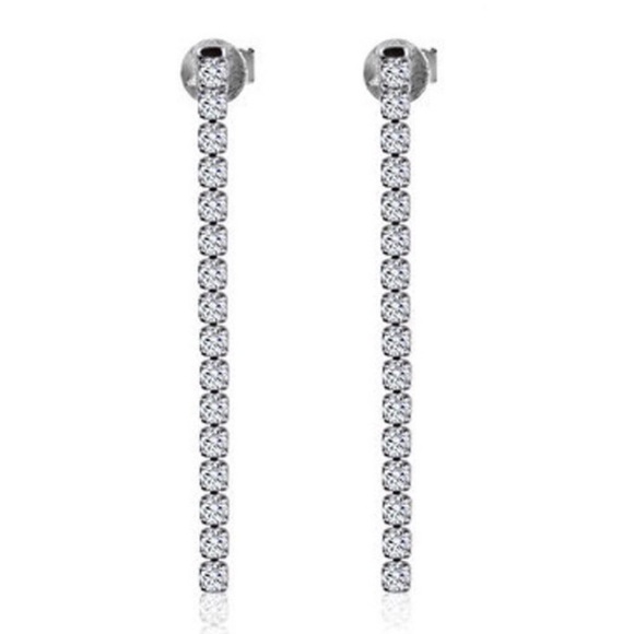 NWT 1 1/2" drop CZ earrings. Gorgeous!!! - Picture 3 of 3
